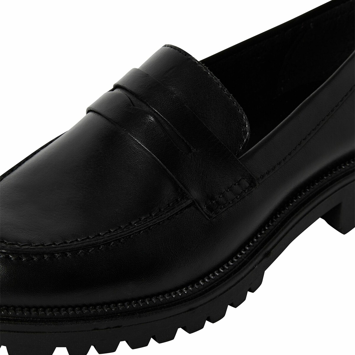 Mocassins en cuir noir, TAMARIS