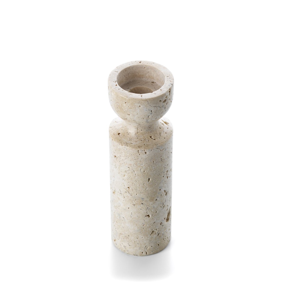 Bougeoir en travertin TRAVERTINE HOURGLASS beige, BAZAR BIZAR
