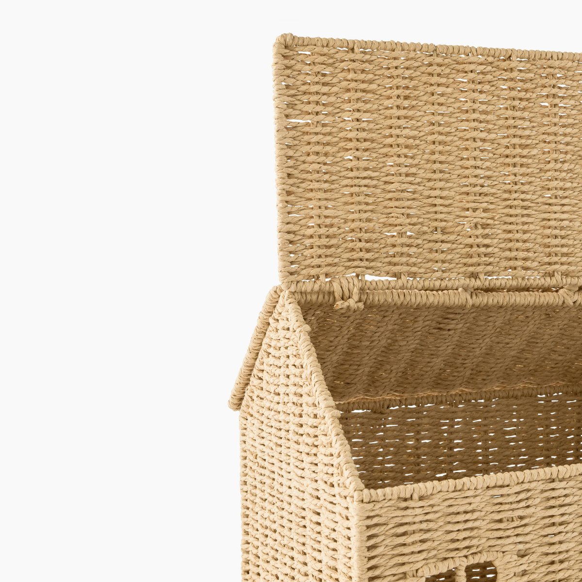 Coffre forme maison, 40X30X46cm, en papier naturel, MONOPRIX