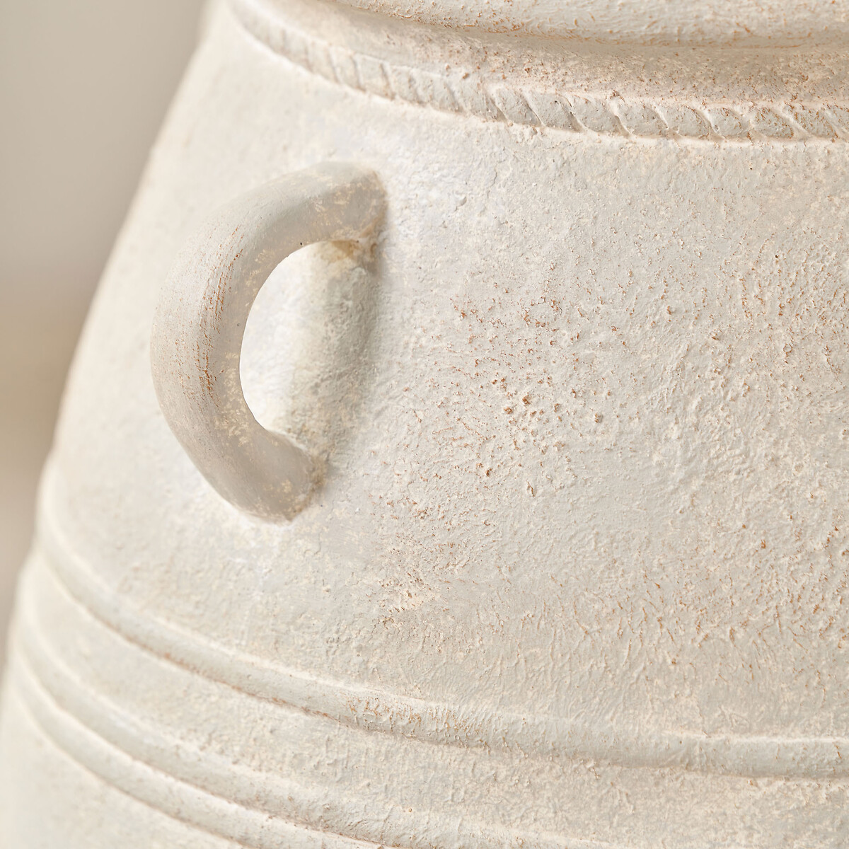 46cm Grey Wash Fibrestone Decorative Vase with Handles grey, ÉDITÉ