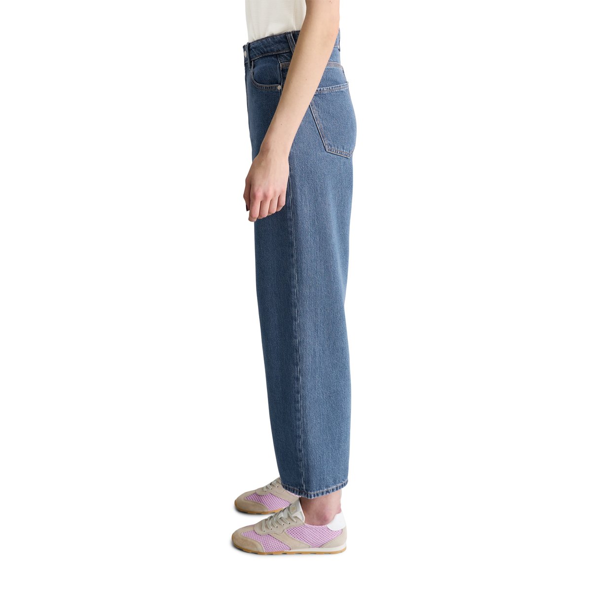 Jeans modèle Tomma wide cropped en mélange de lyocell sans stretch bleu moyen, MARC O’POLO DENIM