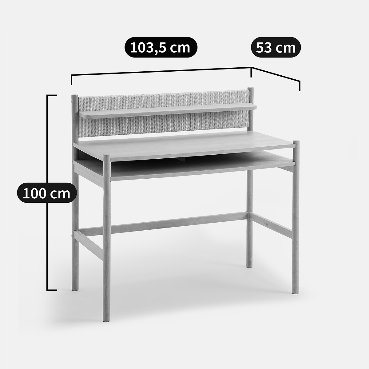 Schreibtisch, mit geflochtener Papierkordel, TAGA natur, LA REDOUTE INTERIEURS