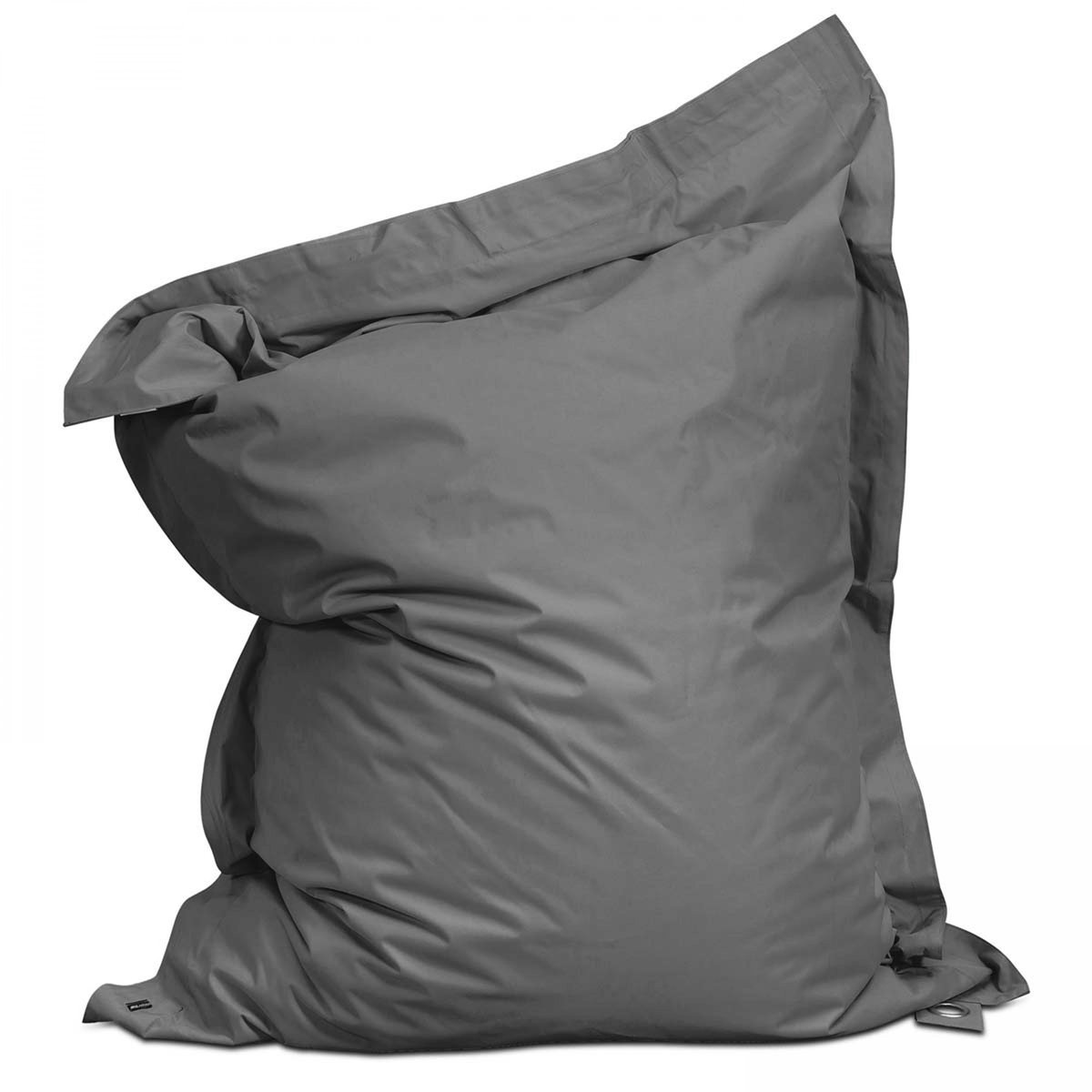Pouf XL coussin imperméable, SOLYS gris anthracite, OVIALA