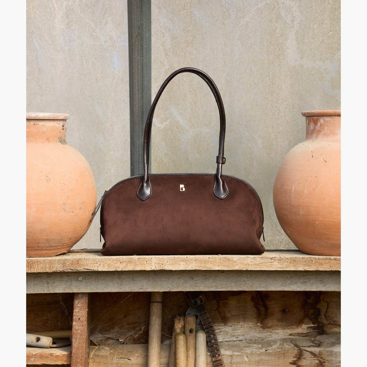 Sac À Main SIDOINE sac bowling marron fonce, BOCAGE