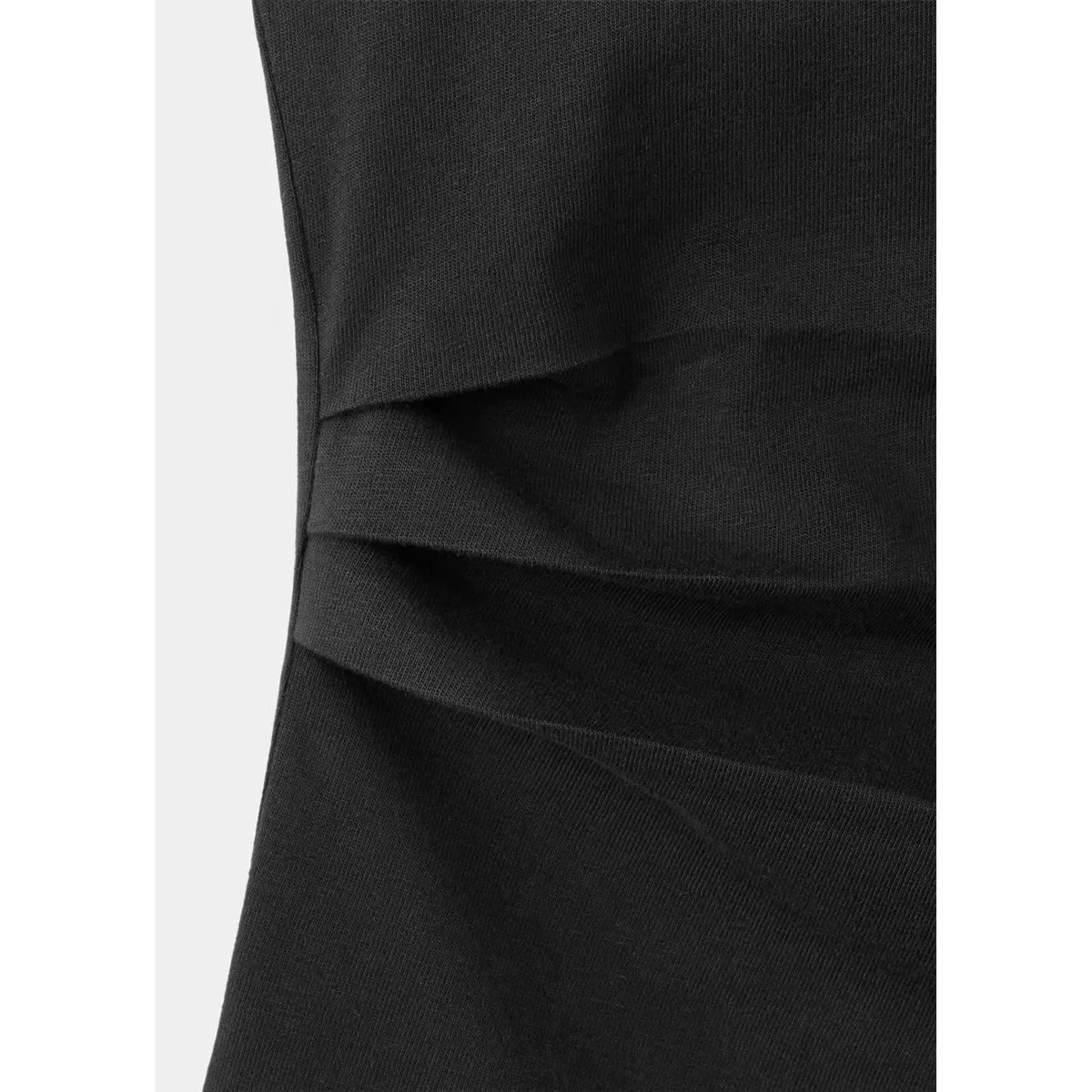 T-shirt coton bas asymétrique noir, MANGO