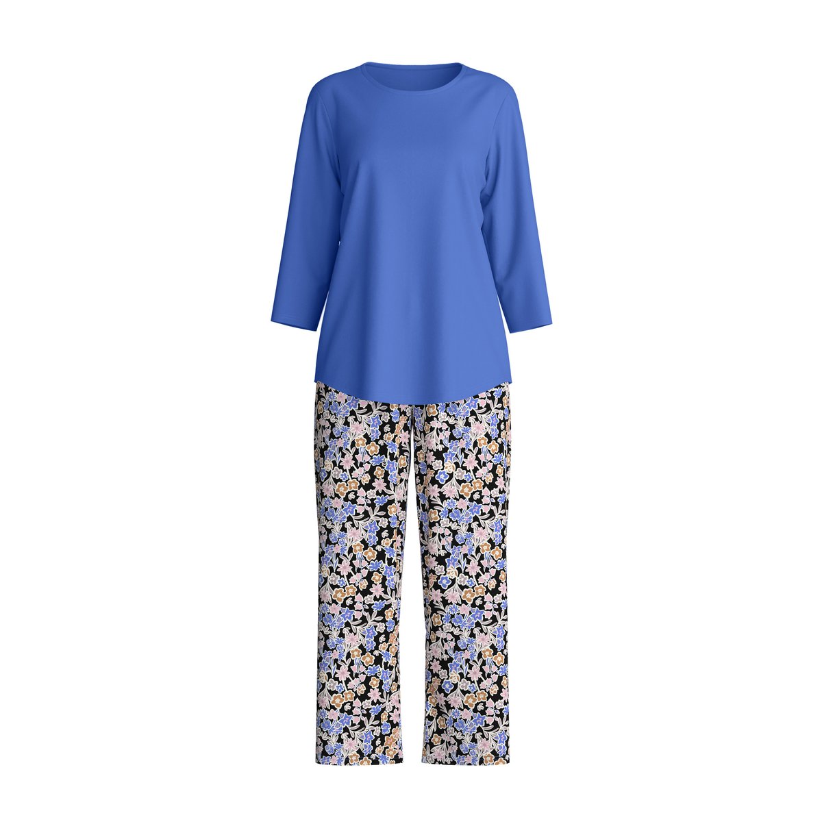 manches 3/4 Coton FLOWER DREAMS deep cobalt, CALIDA