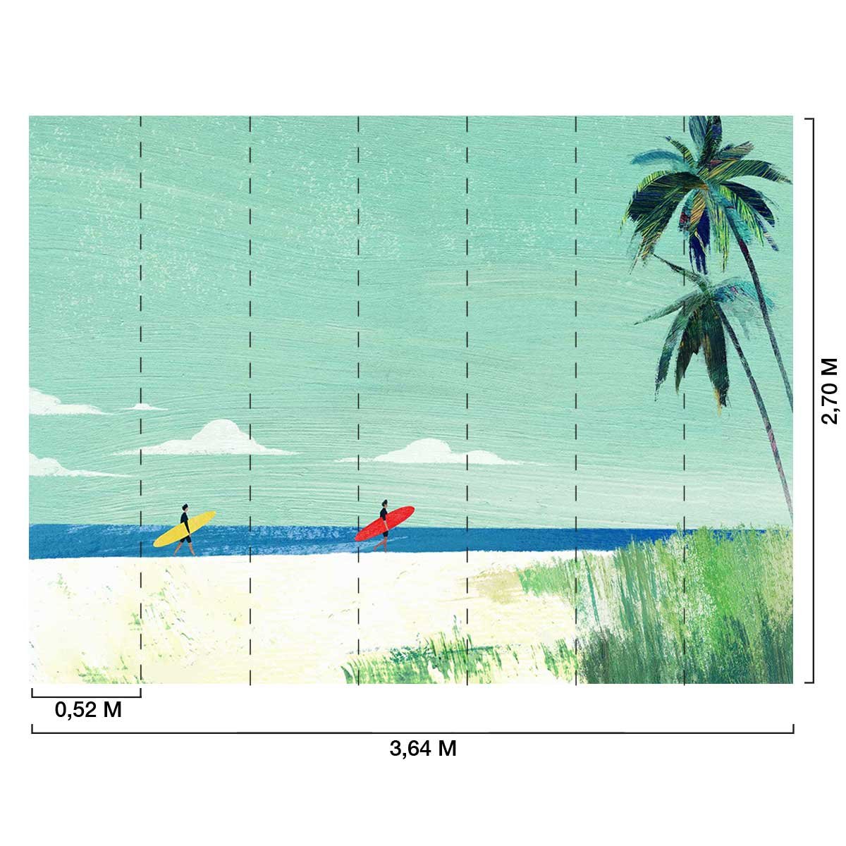 Papier peint retour de surf intissé, HEXOA