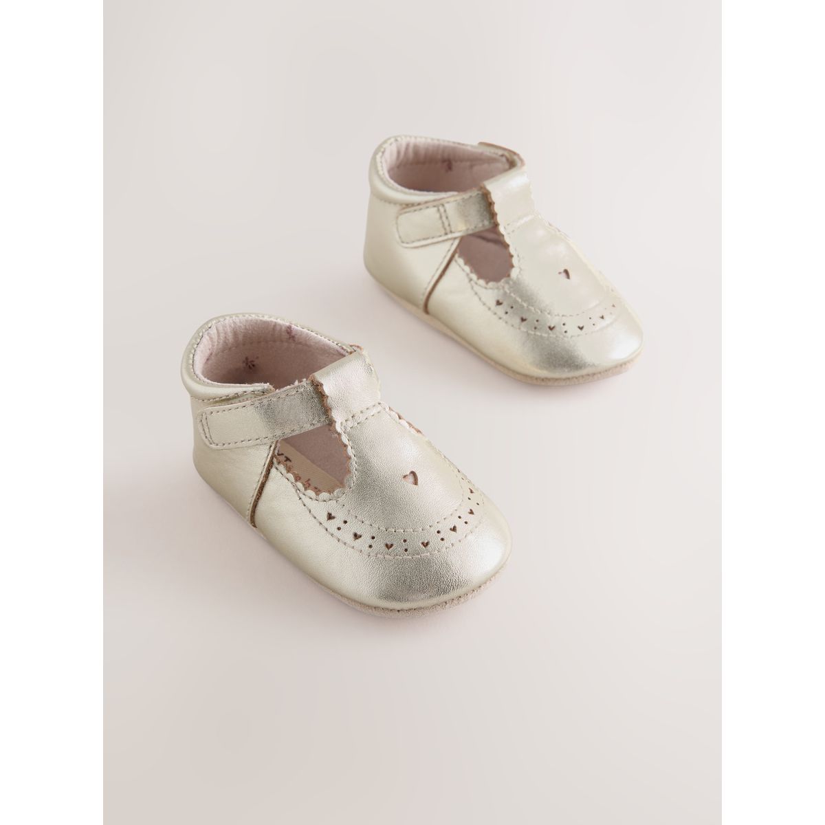 Salomés en cuir bébé doré, NEXT