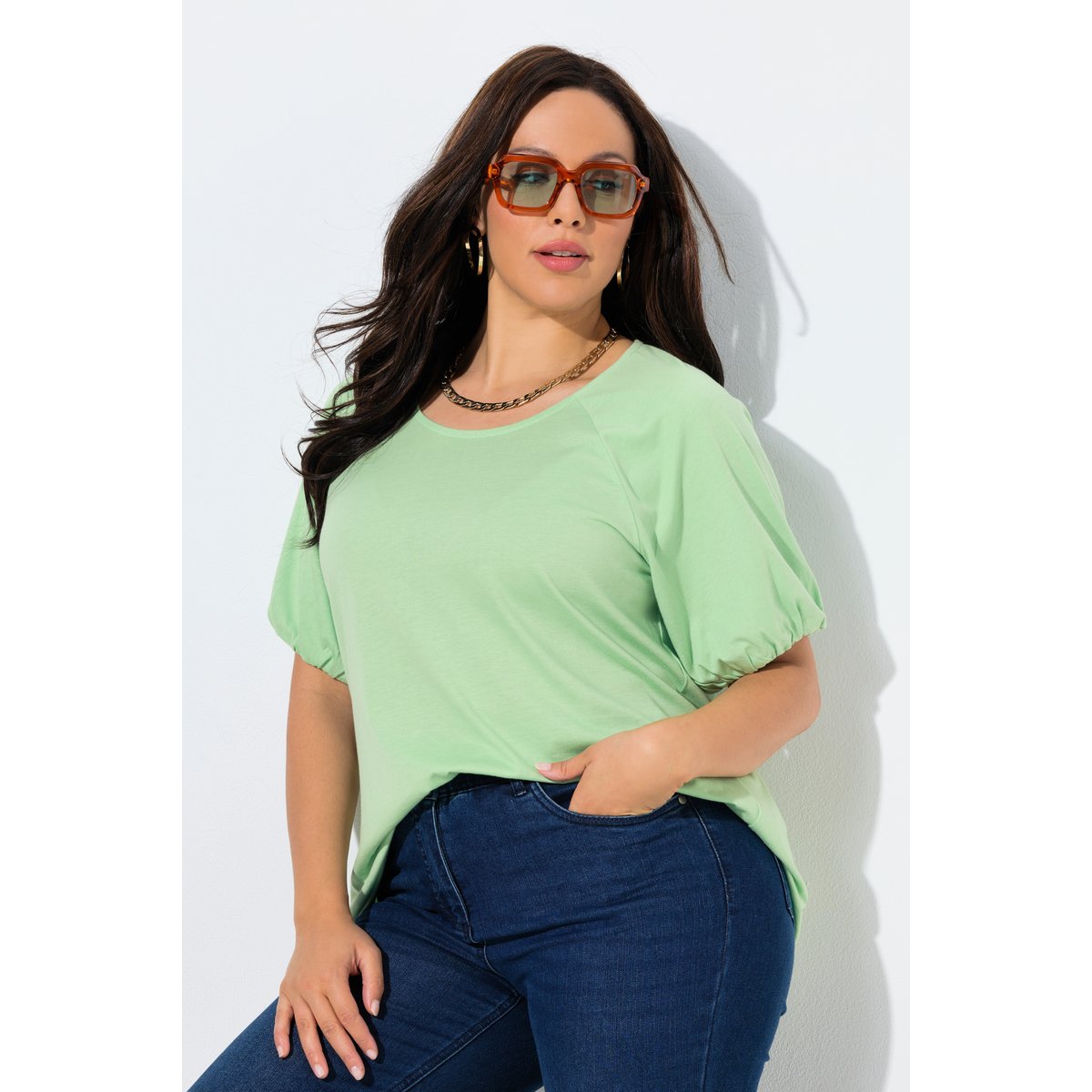 T-shirt en modal mélangé vert, ULLA POPKEN