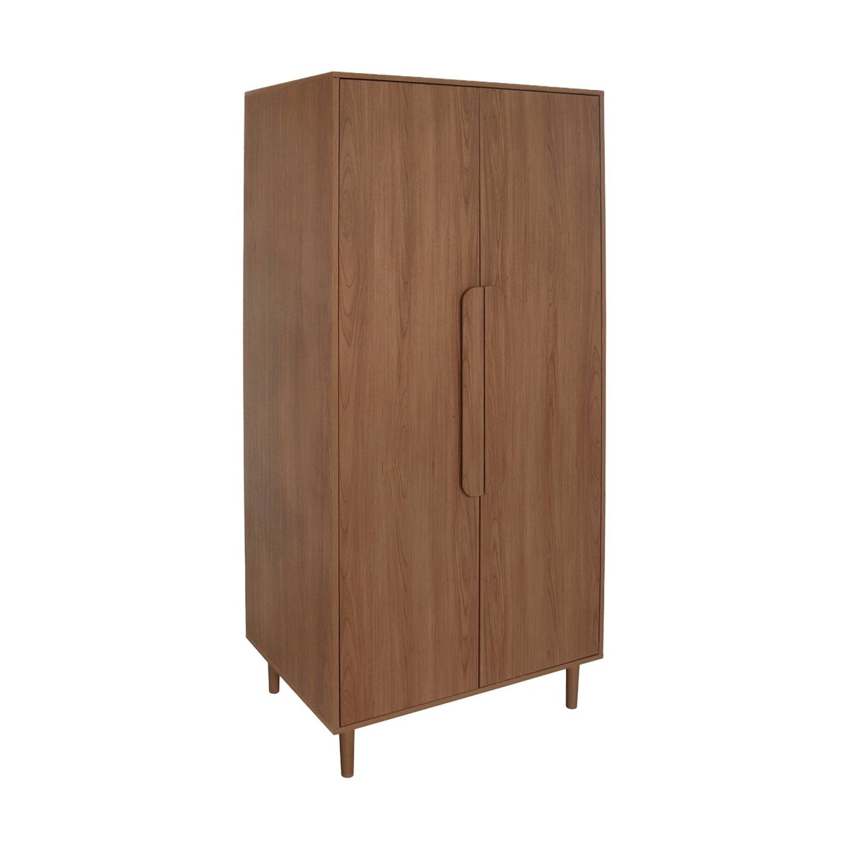 Armoire dressing décor bois 2 portes, étagères et penderie JULIANA noyer, SWEEEK