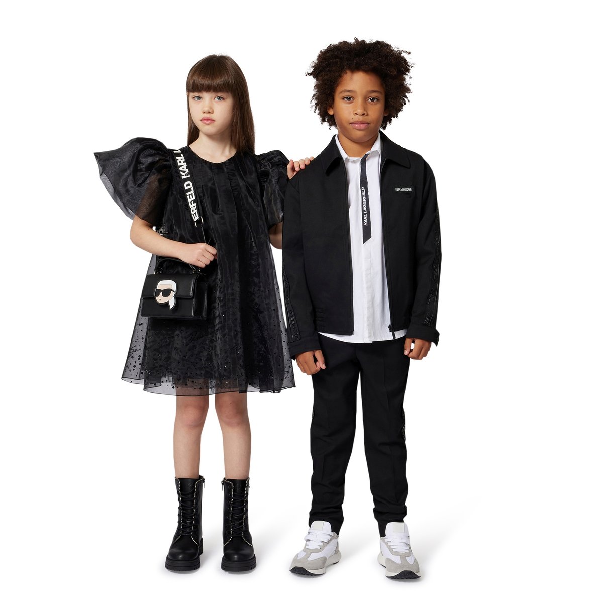 Robe à manches courtes black, KARL LAGERFELD KIDS