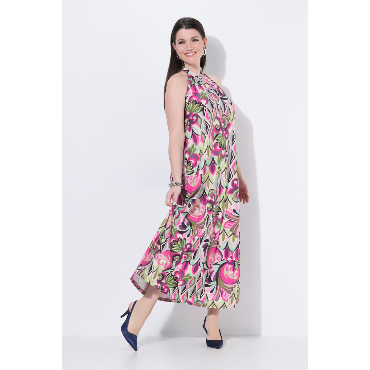 Robe maxi sans manches, toucher coton orchidée, ULLA POPKEN