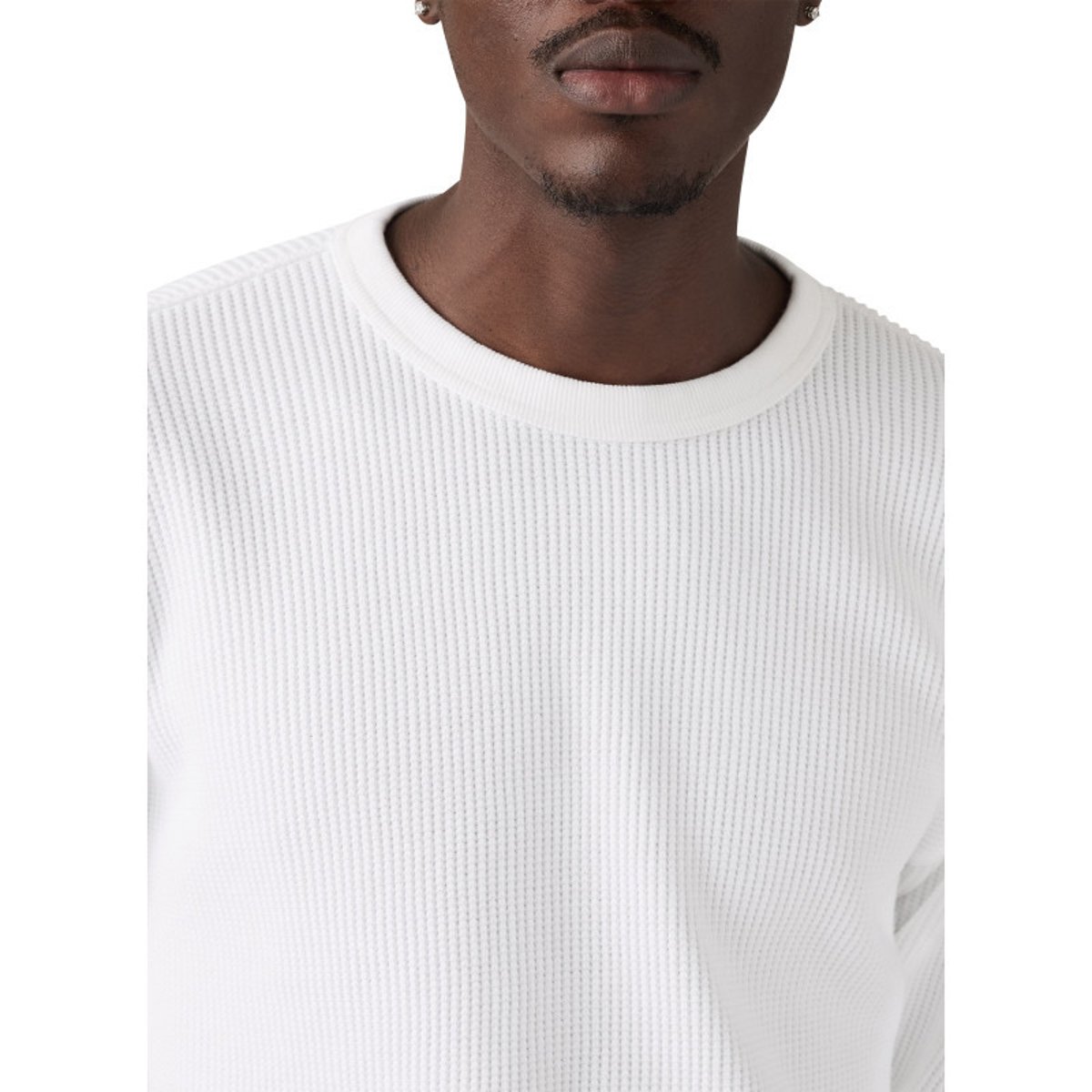 T-shirt en coton blanc à coupe droite pourvu de manches longues blanc, LEVI'S