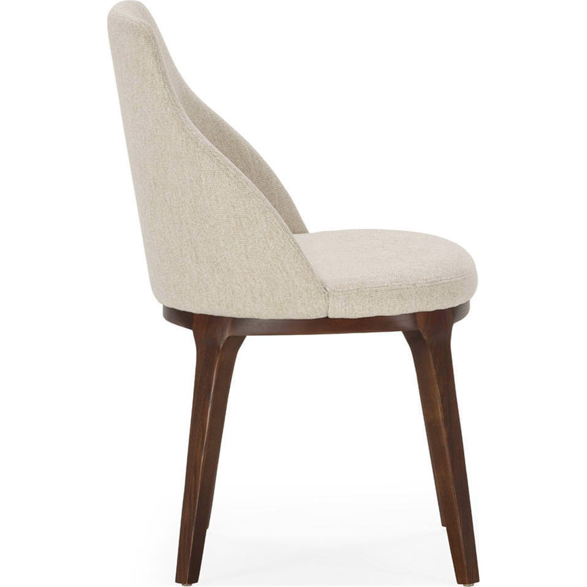 Chaise scandinave en bois et tissu bois brun et blanc, RECOLLECTION