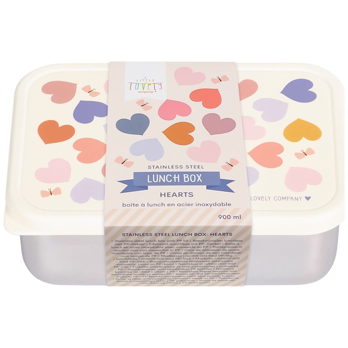 Lunch box en acier inoxydable rose, orange, violet, A LITTLE LOVELY COMPANY