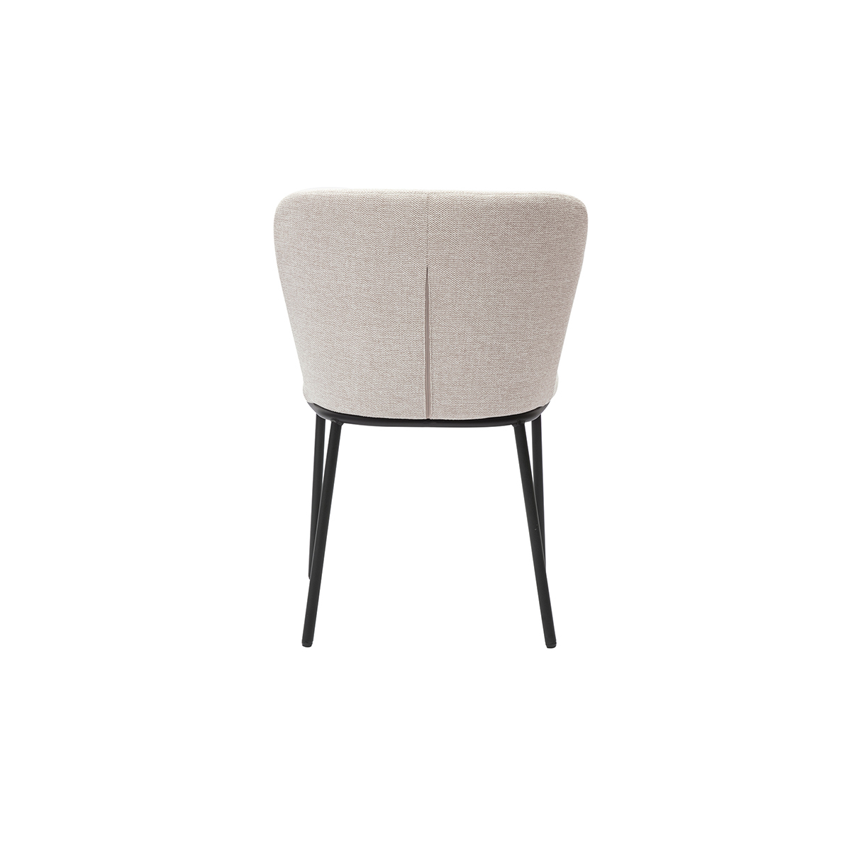 Chaises en tissu effet velours texturé beige et métal noir (lot de 2) LISOR beige, MILIBOO