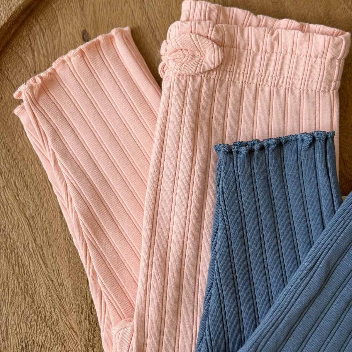 Lot de 2 leggings enfant côtelés Dina rose, PETIT BEGUIN