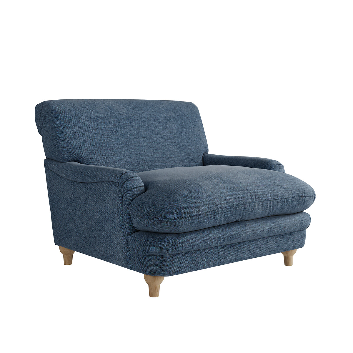 Seraphine Soft Chenille Snuggle Chair denim blue , SO'HOME