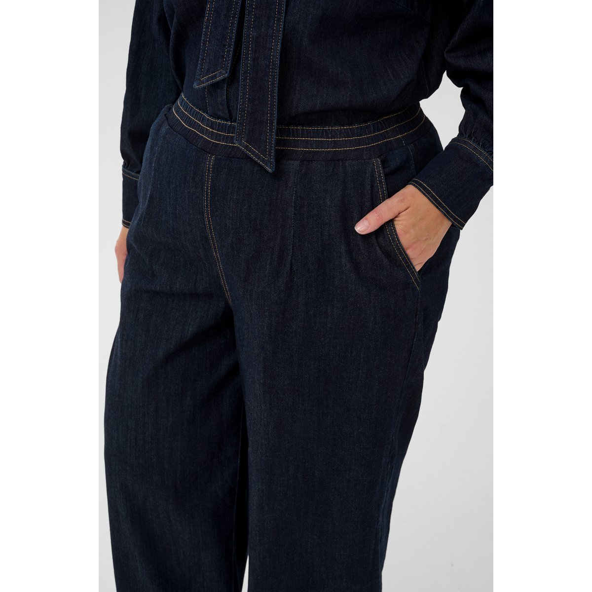 Jeans bleu raw blue denim, KAFFE CURVE