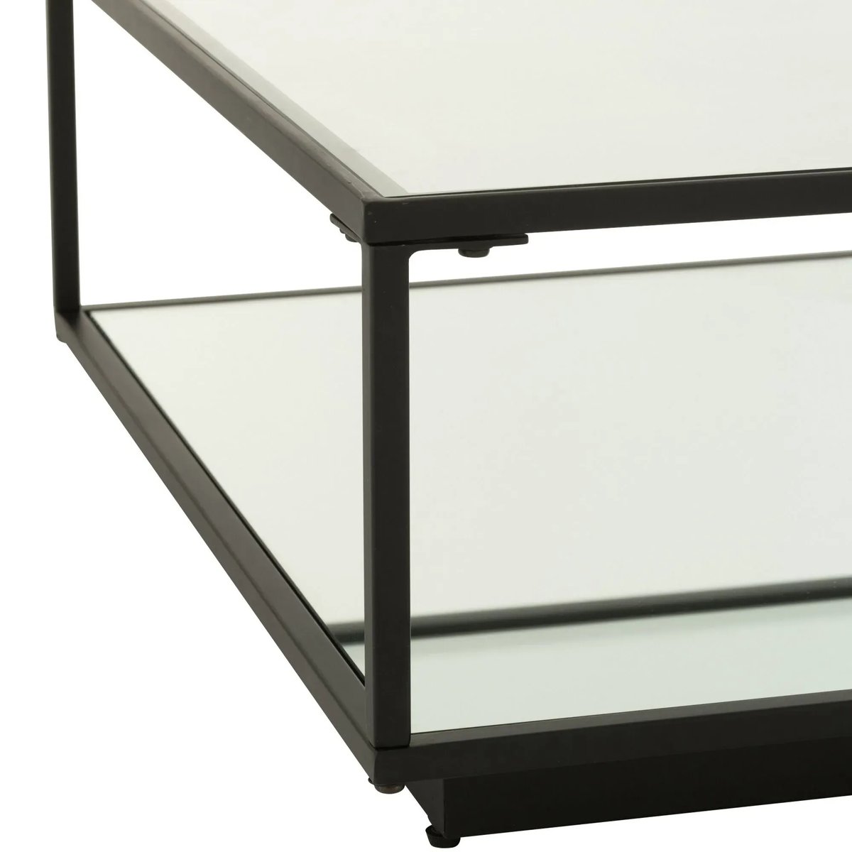 Table basse carrée en verre et métal noir L80 - ORION transparent, HELLIN, DEPUIS 1862