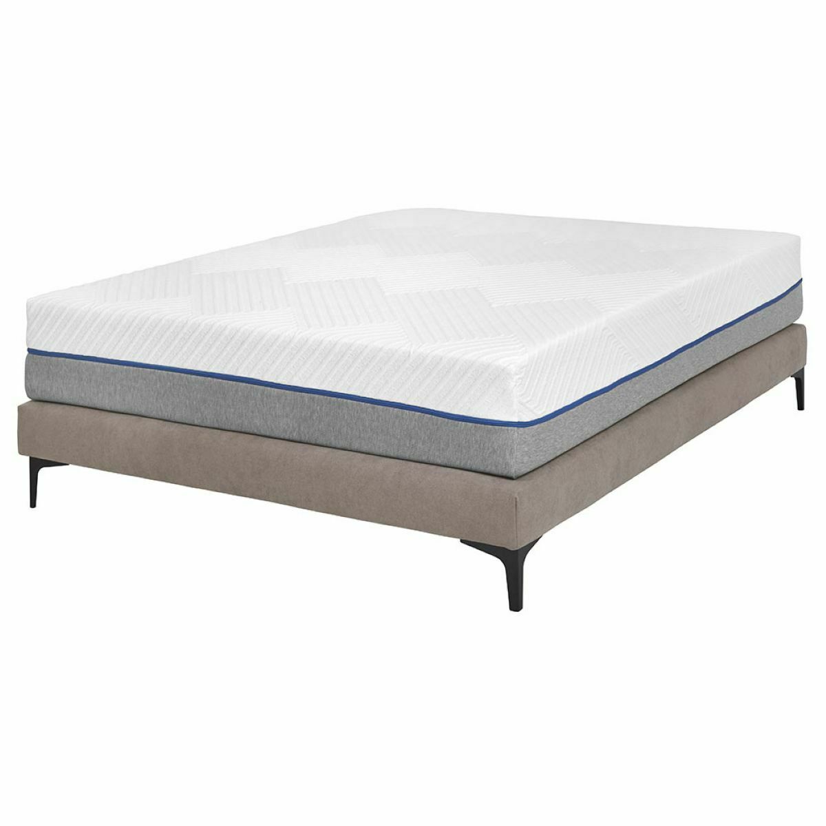 Pack sommier tapissier avec matelas Bois massif  HILIANA lin, AKITEN RETAIL