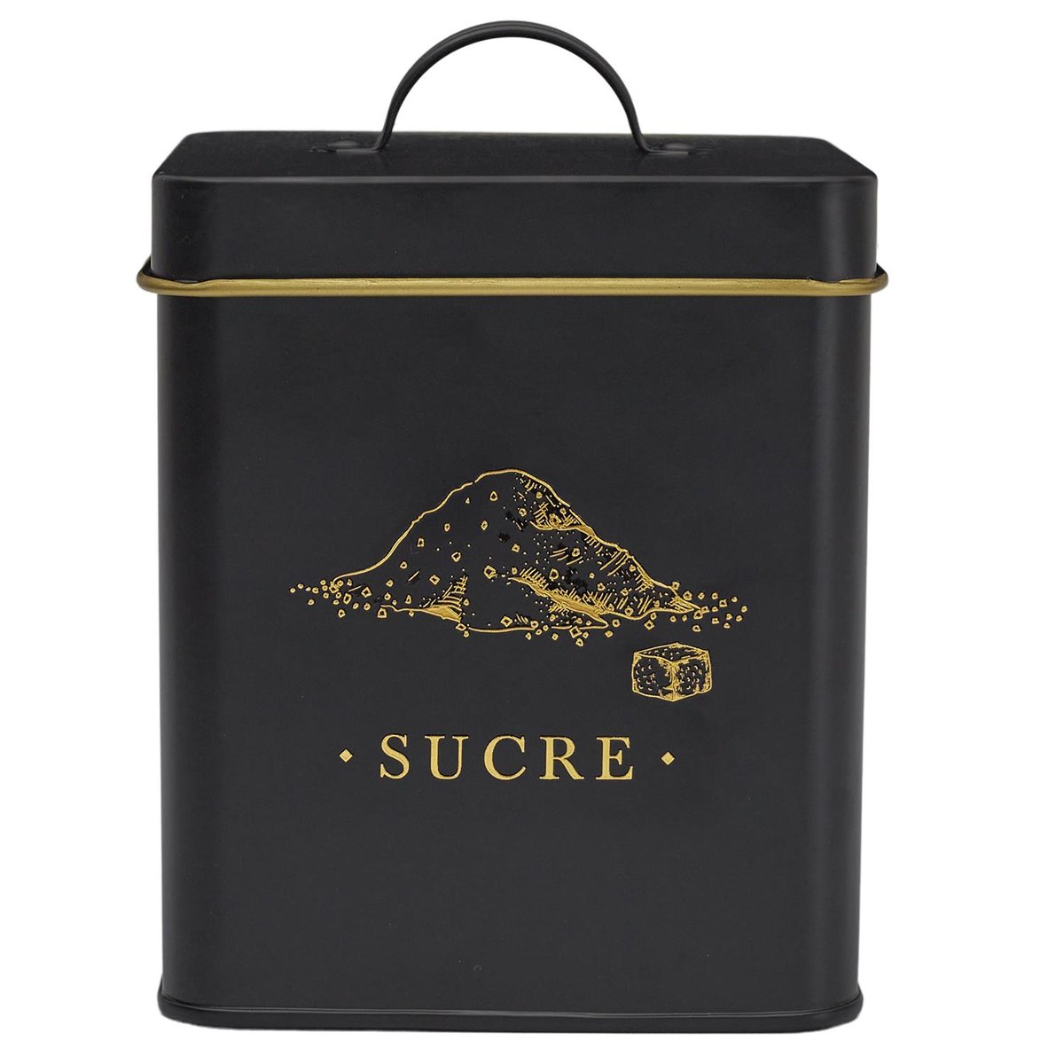 Boîte à sucre en métal noir et doré noir, EDEN