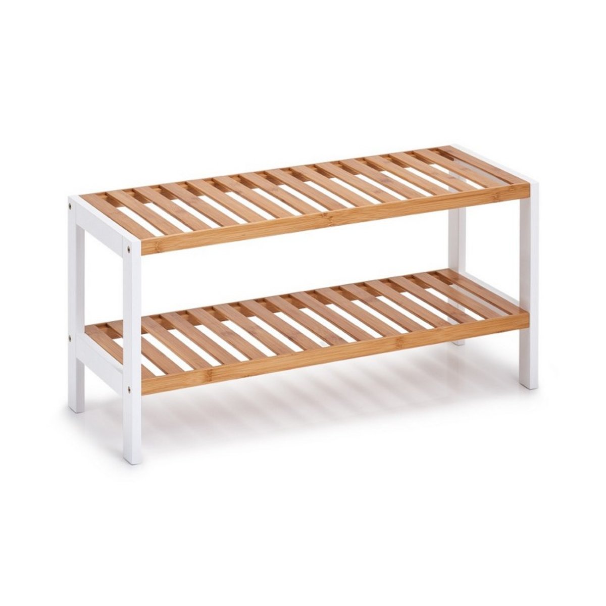 Etagère à chaussures 2 étages bois bambou bois clair, ZELLER PRESENT