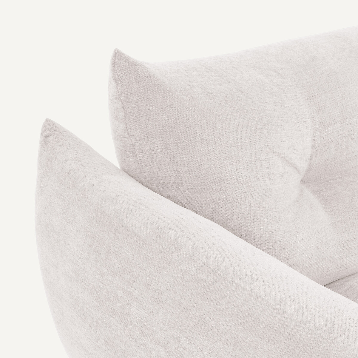 Compacte 3-zitsbank in polyester canvas, VITORIA krijt, AM.PM