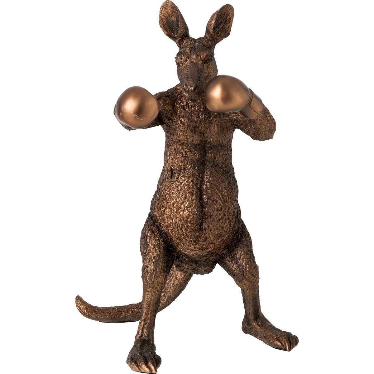 Figurine kangourou boxer en résine bronze, RECOLLECTION