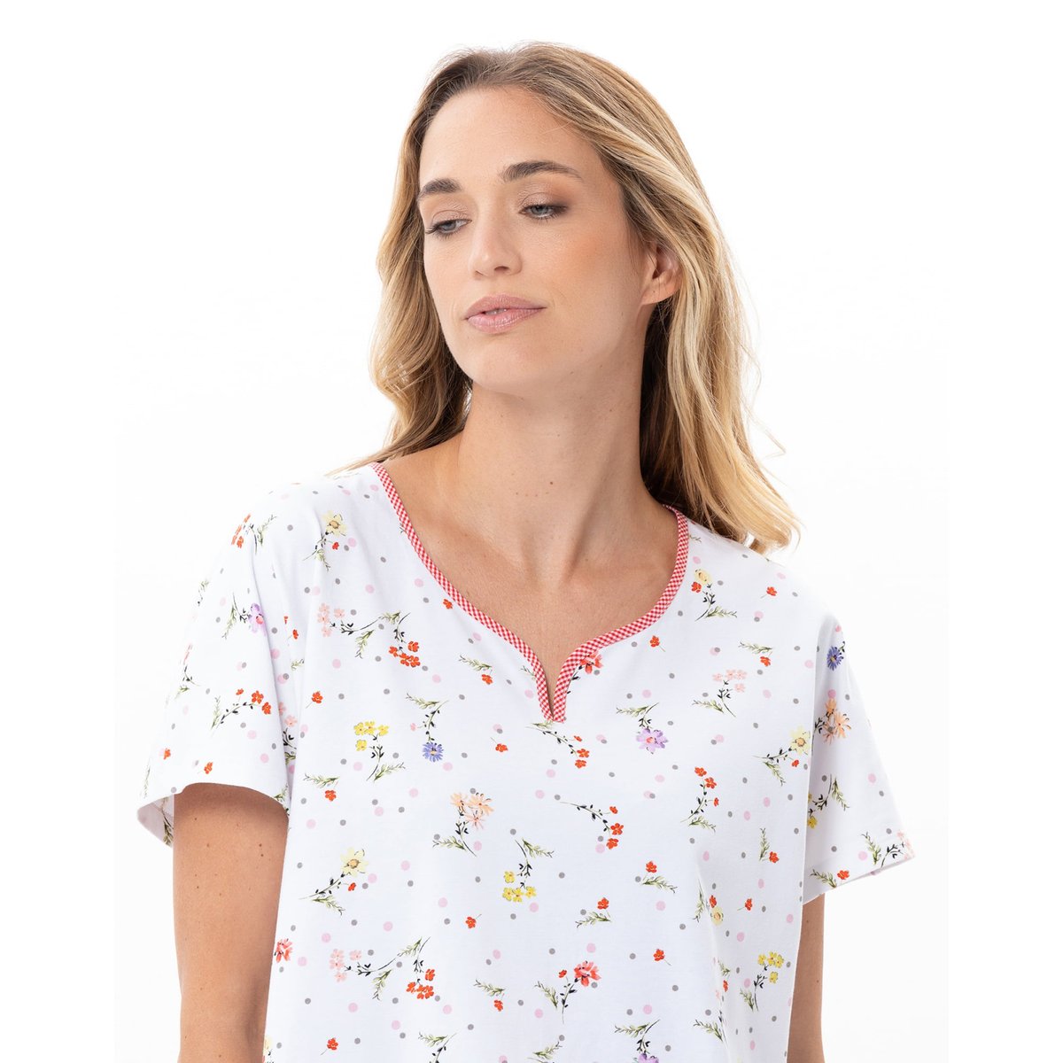Pyjama short en coton DAISY 200 multicolore, LE CHAT