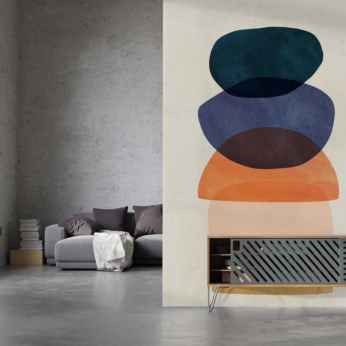 Papier peint graphique mod pods intissé, HEXOA