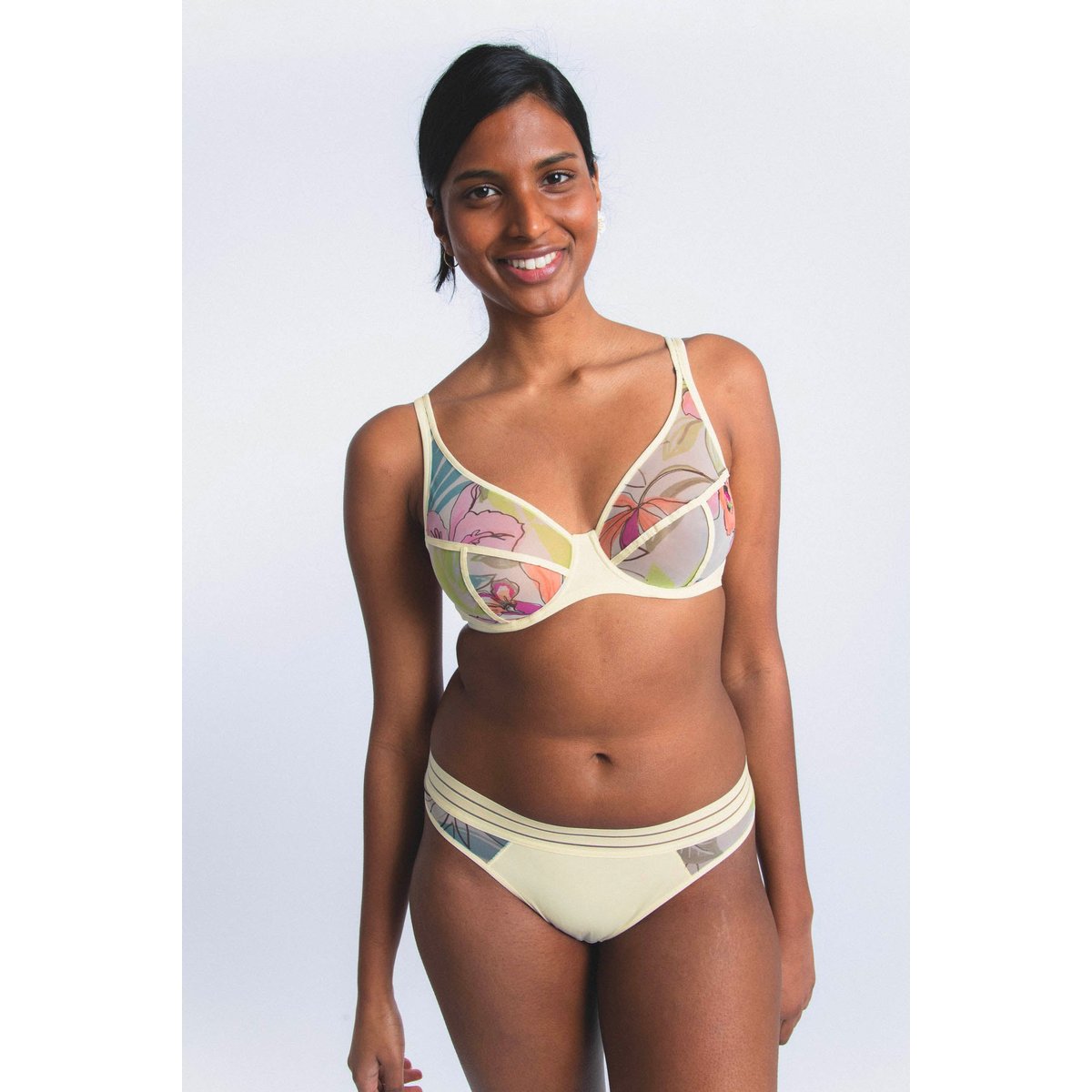 Tanga en microfibre et tulle NUFIT GARDEN glowing garden, MAISON LEJABY