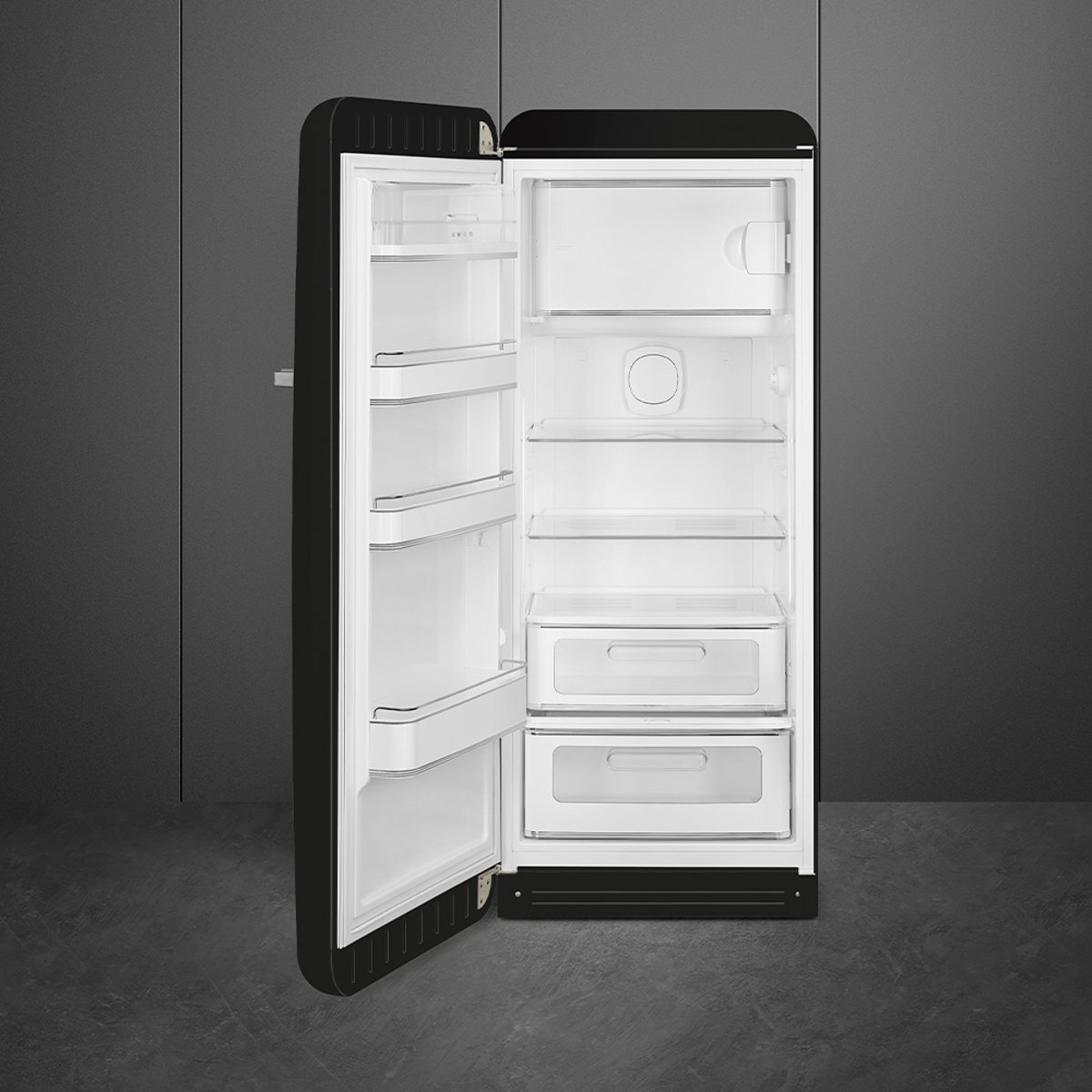 Réfrigérateur 1 porte poignée à droite FAB28 noir brillant, SMEG