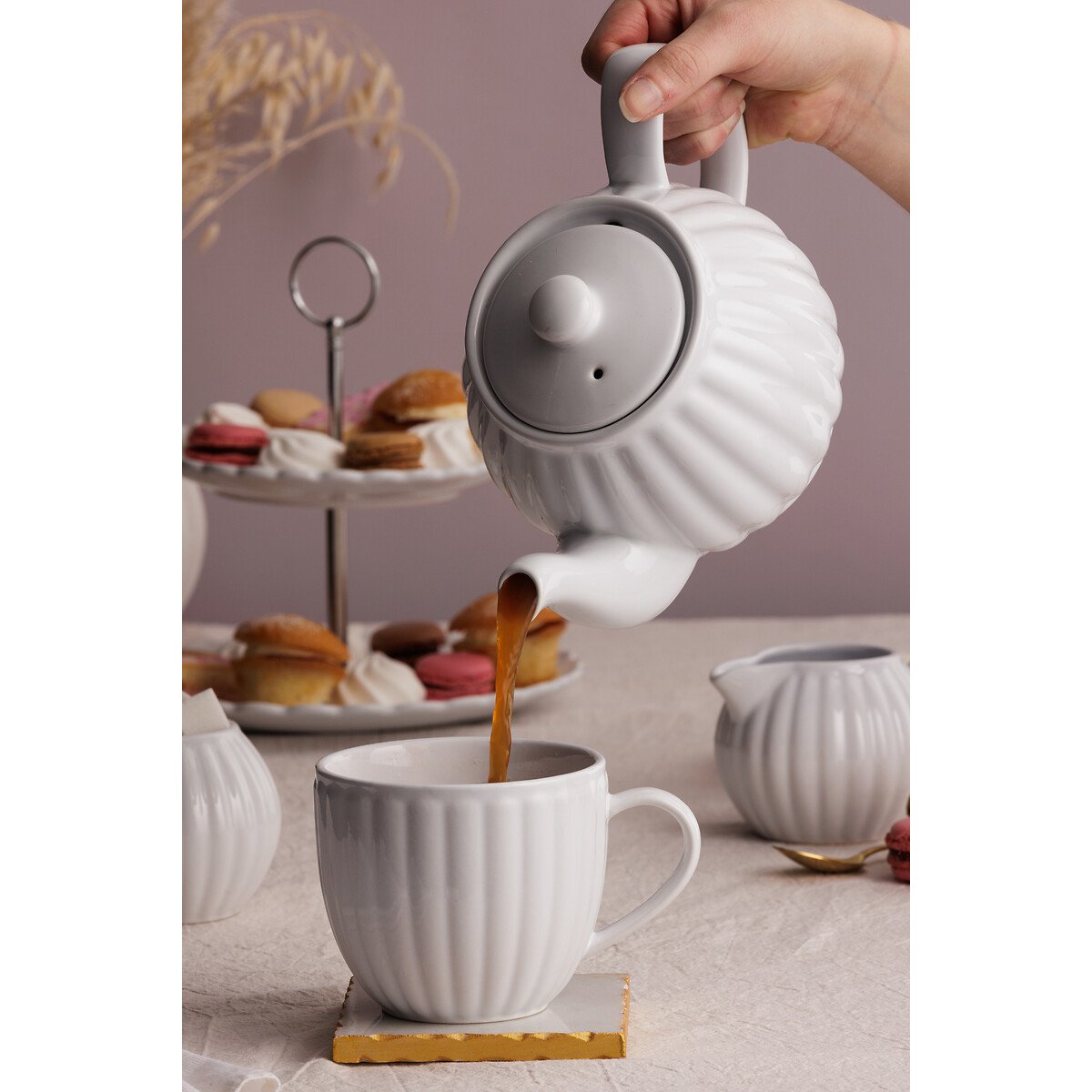 Set of 4 Luxe Oversized Mugs white, PRICE & KENSINGTON