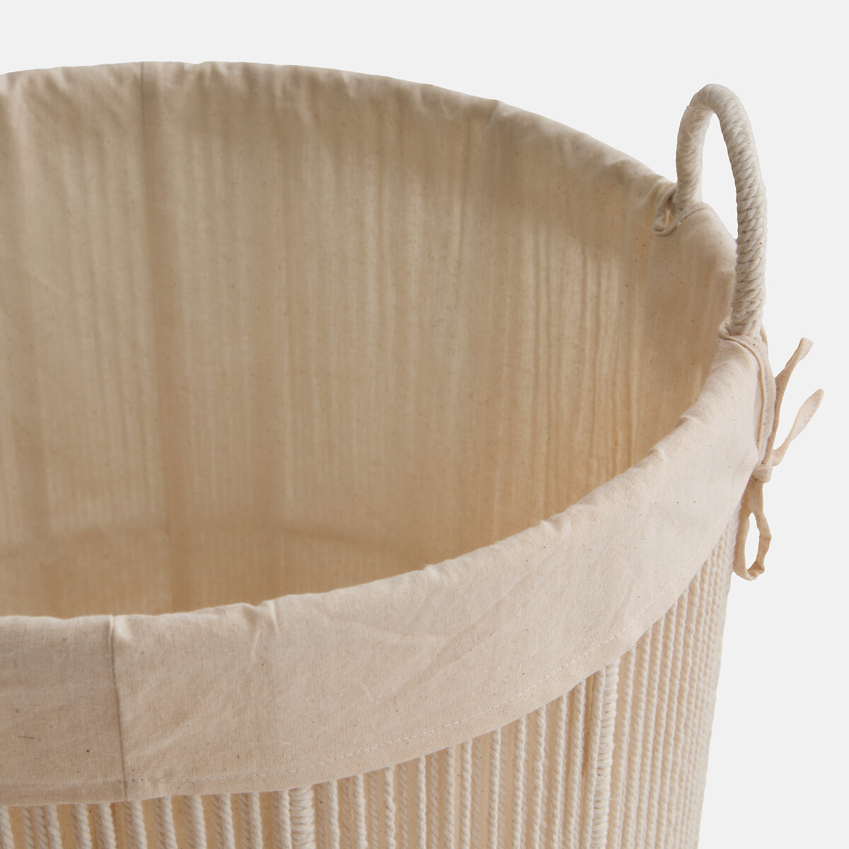 Panier à linge en coton, ELLIA blanc écru, LA REDOUTE INTERIEURS