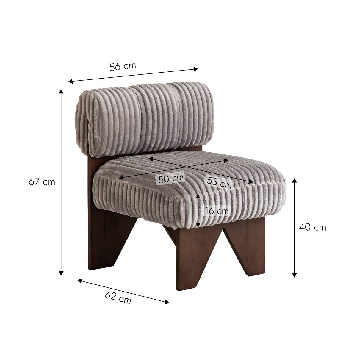 Fauteuil en velours ELEONOR gris, MADE IN MEUBLES 
