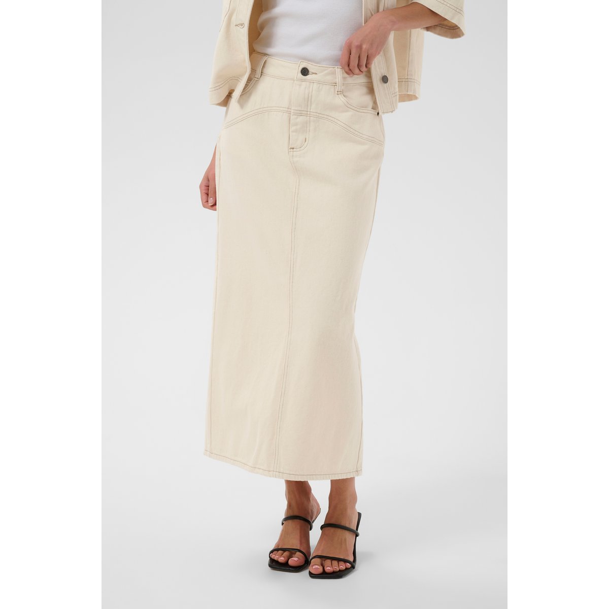 Jupe casual blanc off white washed, KAFFE