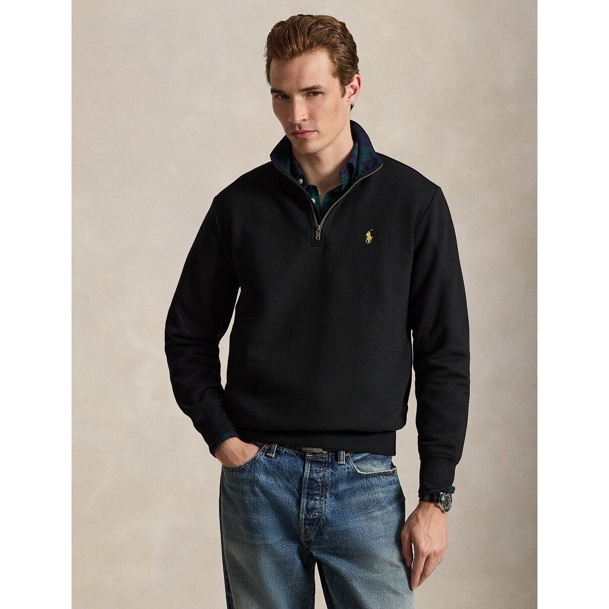 Sweat demi-zippé noir, POLO RALPH LAUREN