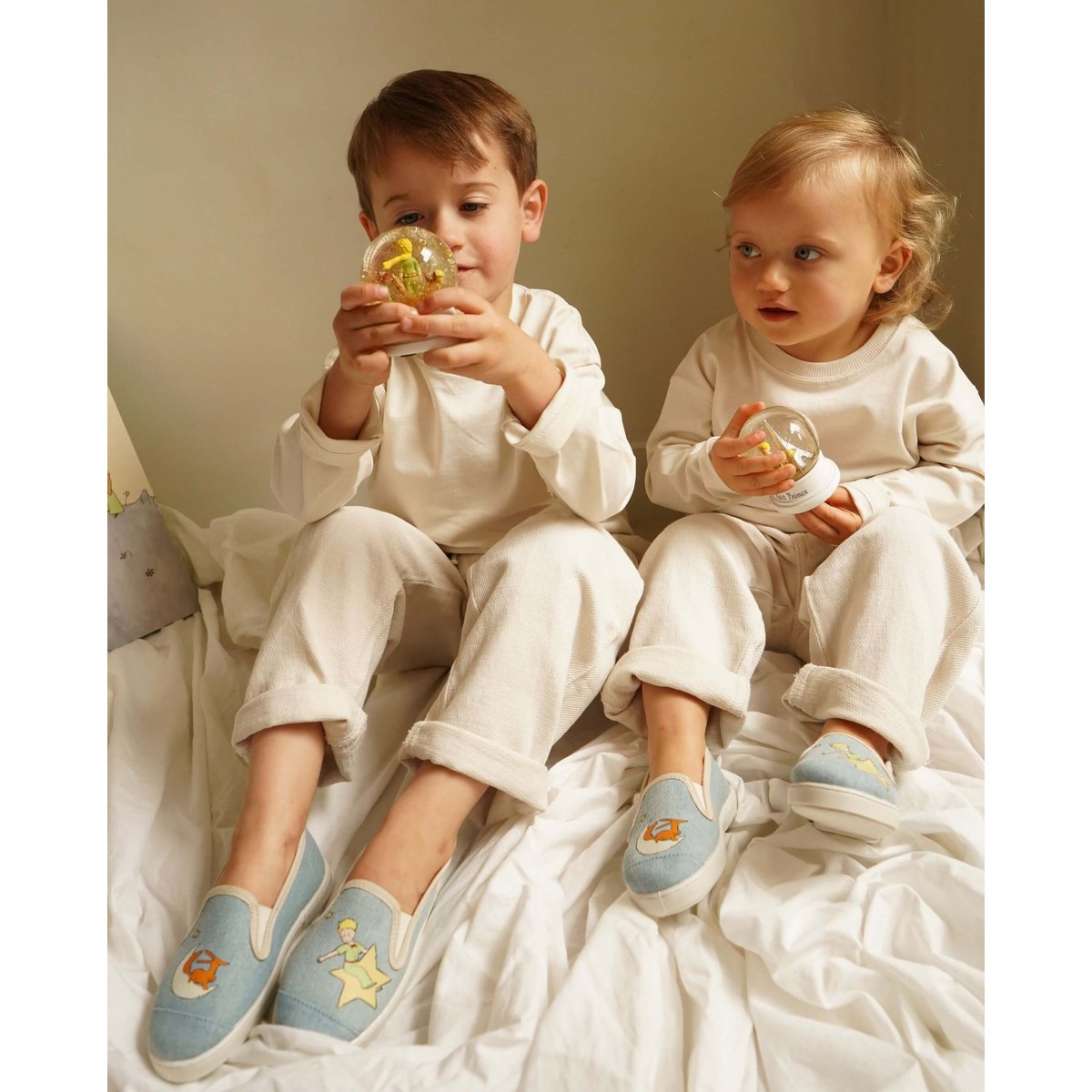 Chaussons en collab bleu denim, ANGARDE