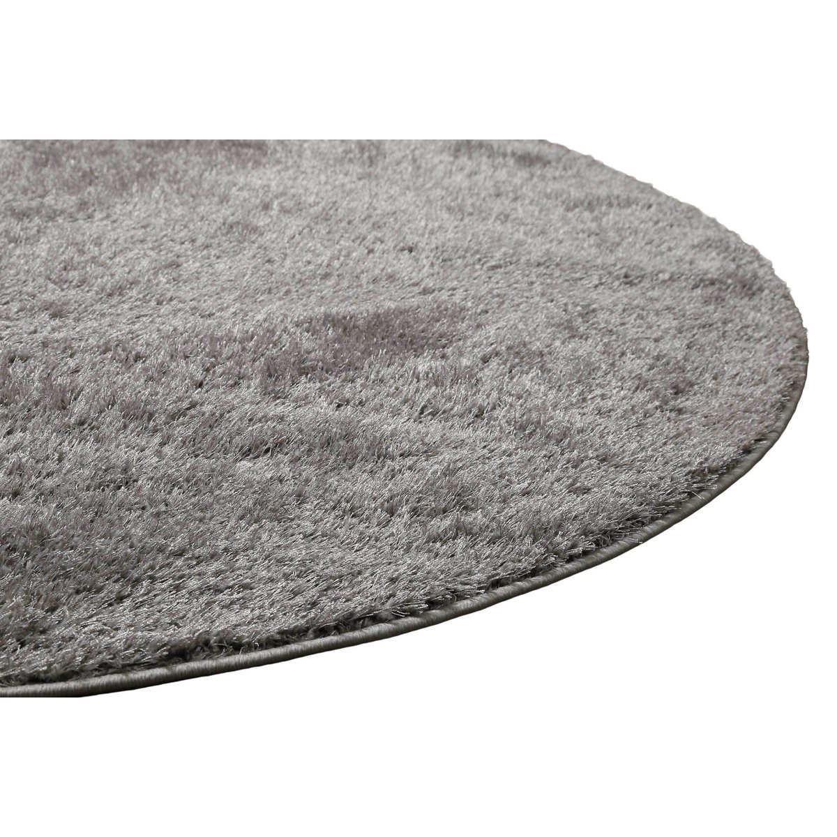 Tapis rond salon à poils longs ,  Fanny gris clair, WECON HOME