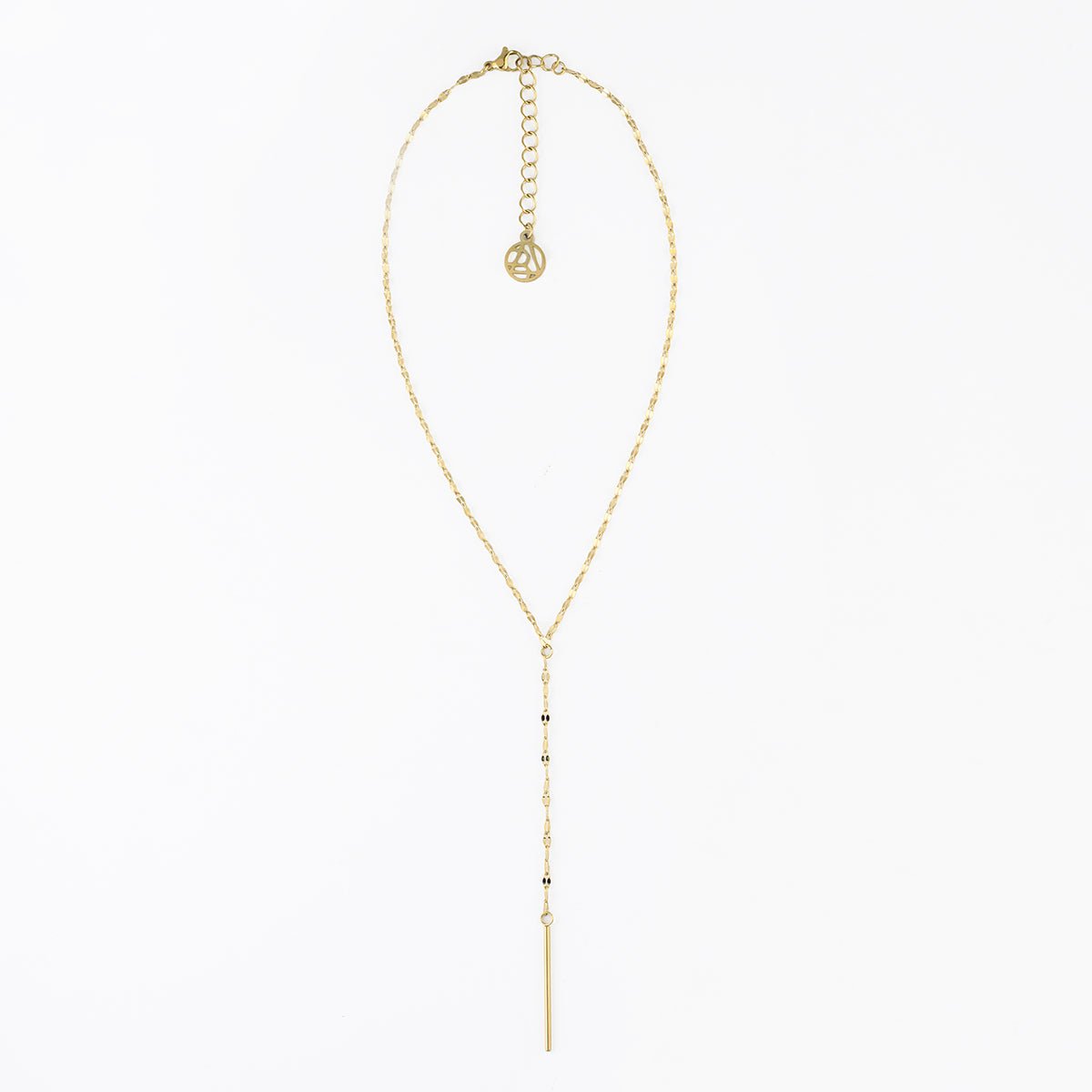 Collier Y chaîne fine acier inoxydable doré, BALABOOSTE