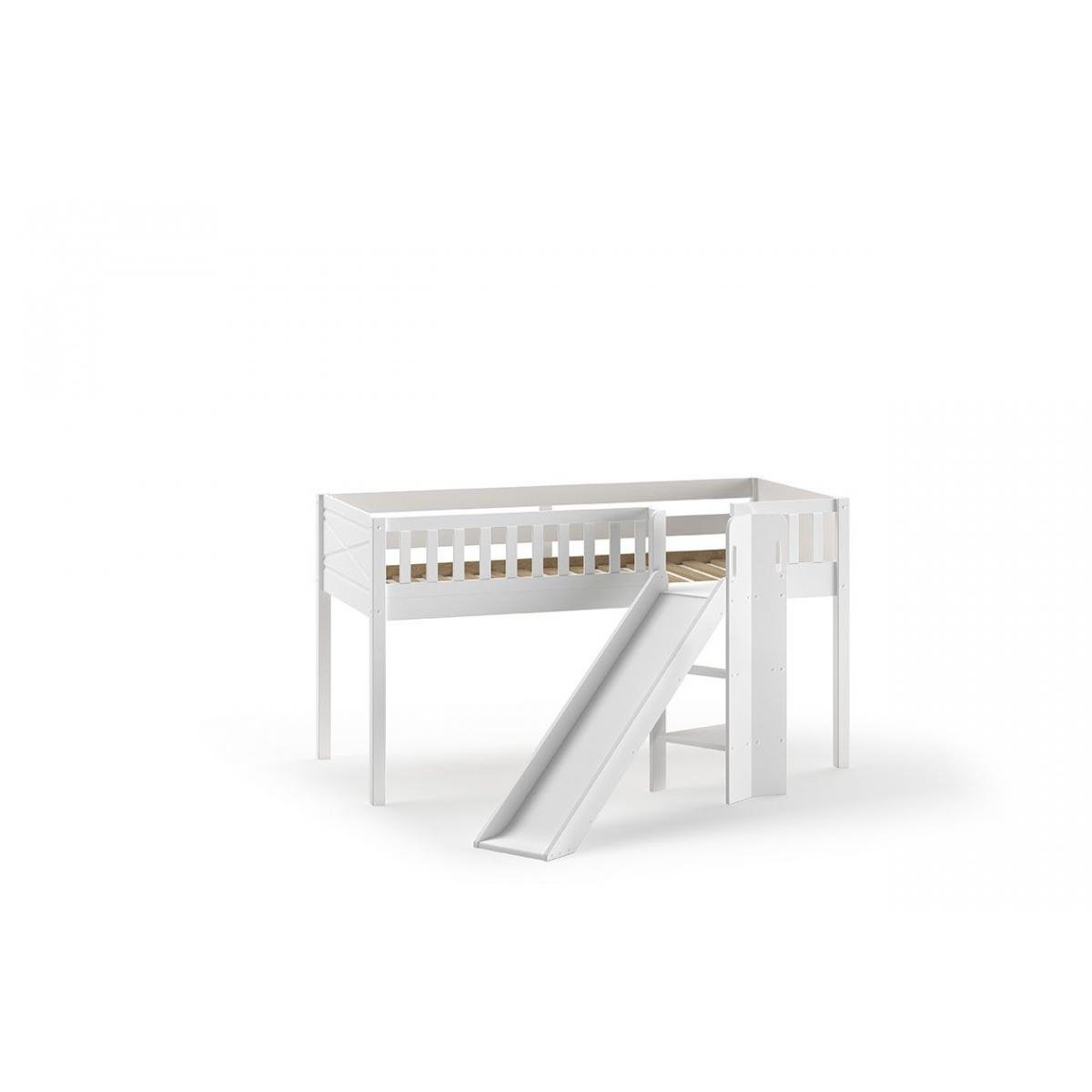 Scott Lit Mezzanine Toboggan et Rideau Dino couleur unique, VIPACK