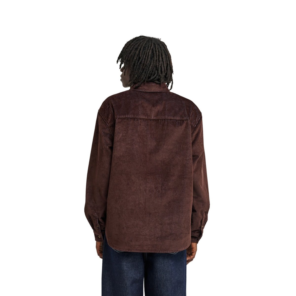 Chemise manches longues en velours côtelé RELAX BI COLOR marron java, ELEMENT