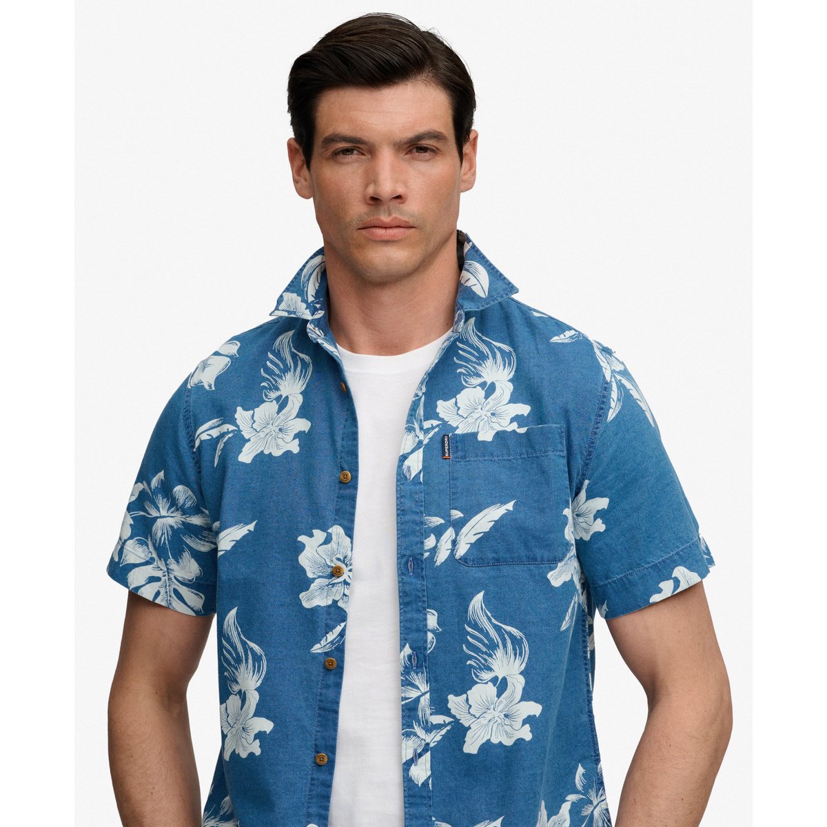 Chemise à manches courtes Vintage Loom indigo chrissy délavé, SUPERDRY