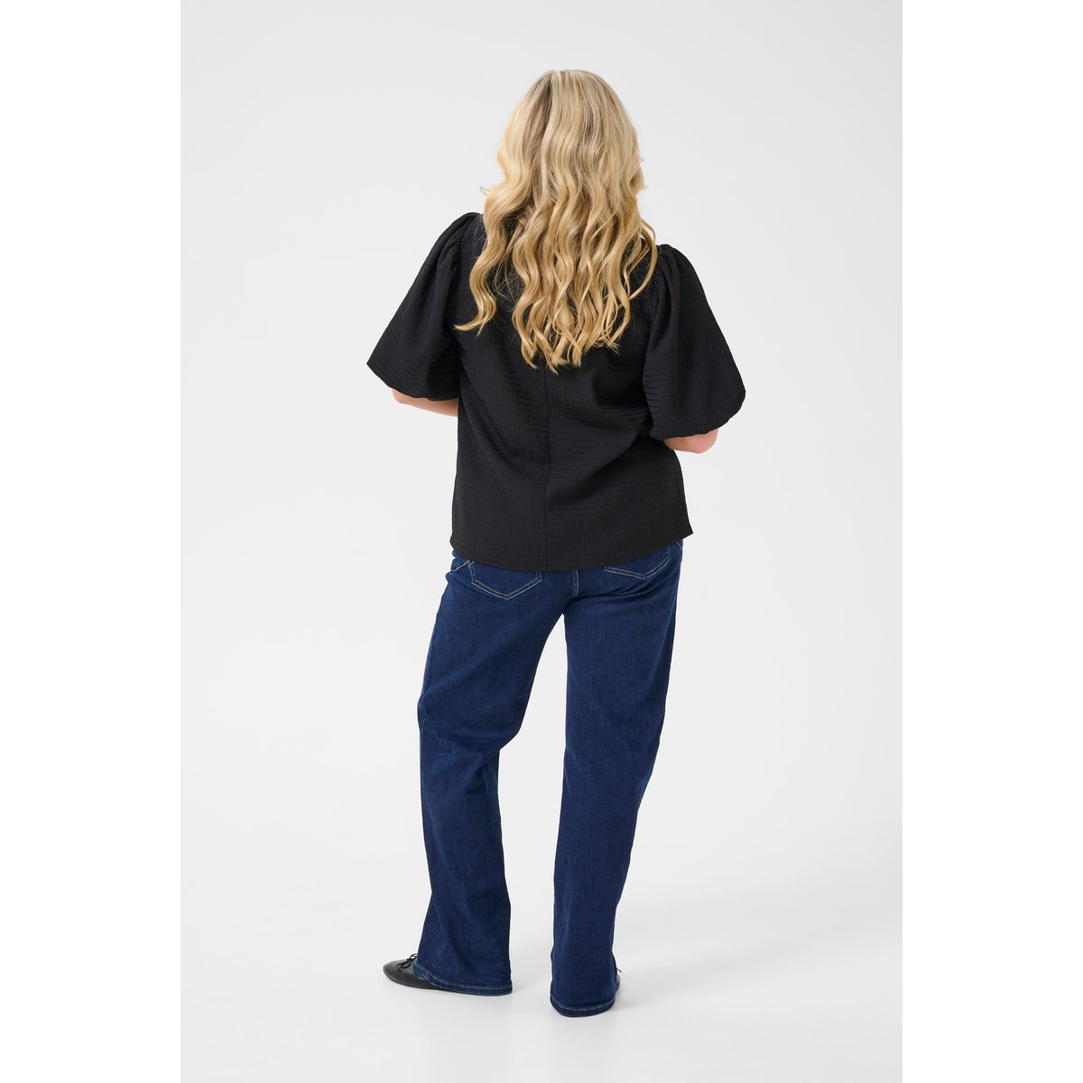 Blouse à manches courtes noir black, KAFFE CURVE