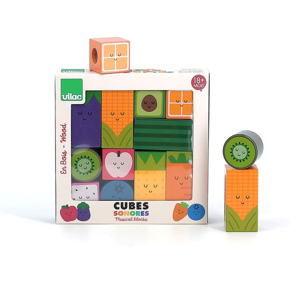 Cubes sonores fruits Andy Westface orange, VILAC