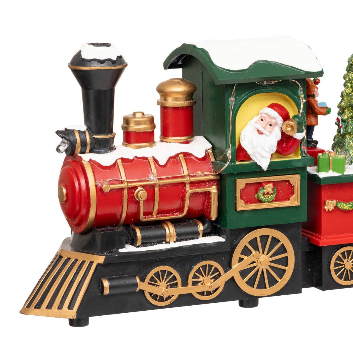 Village lumineux train Père Noël bonhomme de neige 12 LED musical avec mouvement GLYNN multicolore, ATMOSPHERA