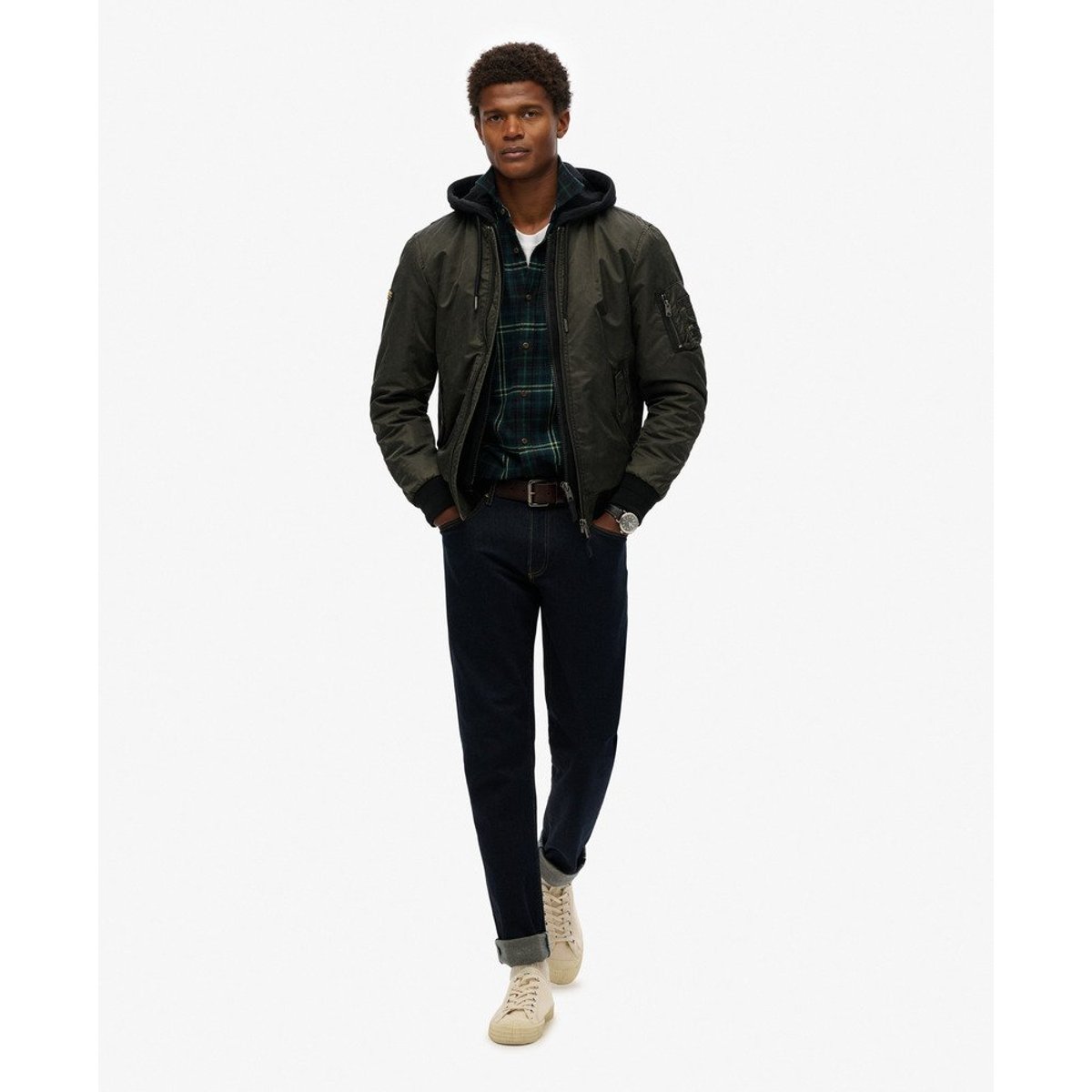 Bomber militaire MA1 vert foncé délavé, SUPERDRY