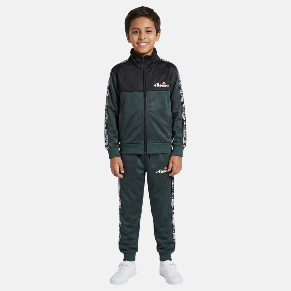 Ensemble veste zippée col montant et pantalon de jogging TRACK vert foncé, ELLESSE