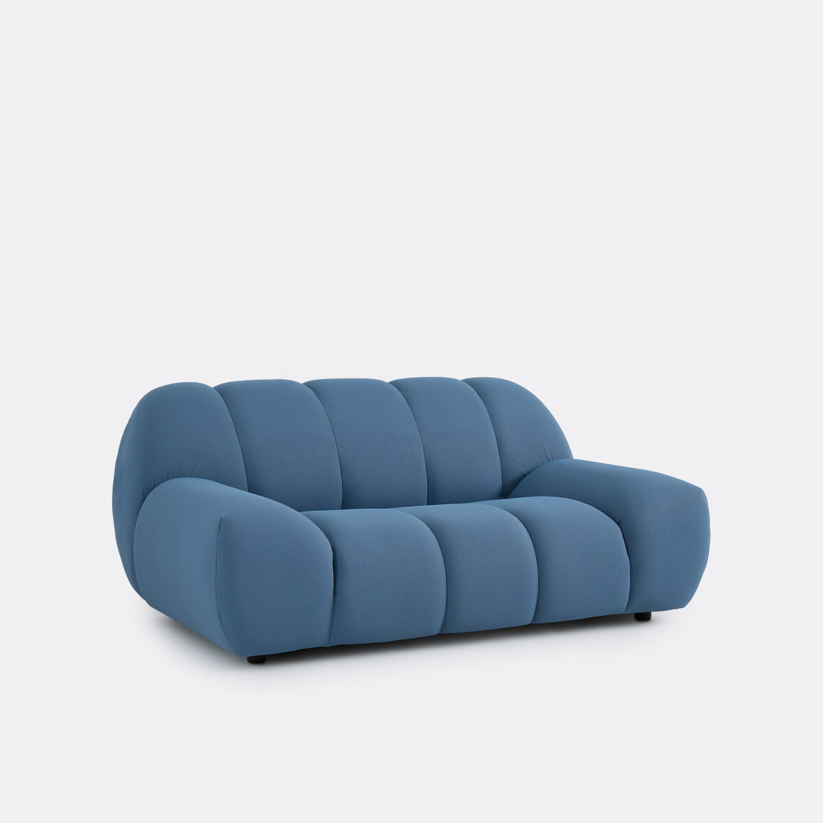 Canapé droit, 2 places, en tissu matelassé, NURIA bleu, LA REDOUTE INTERIEURS